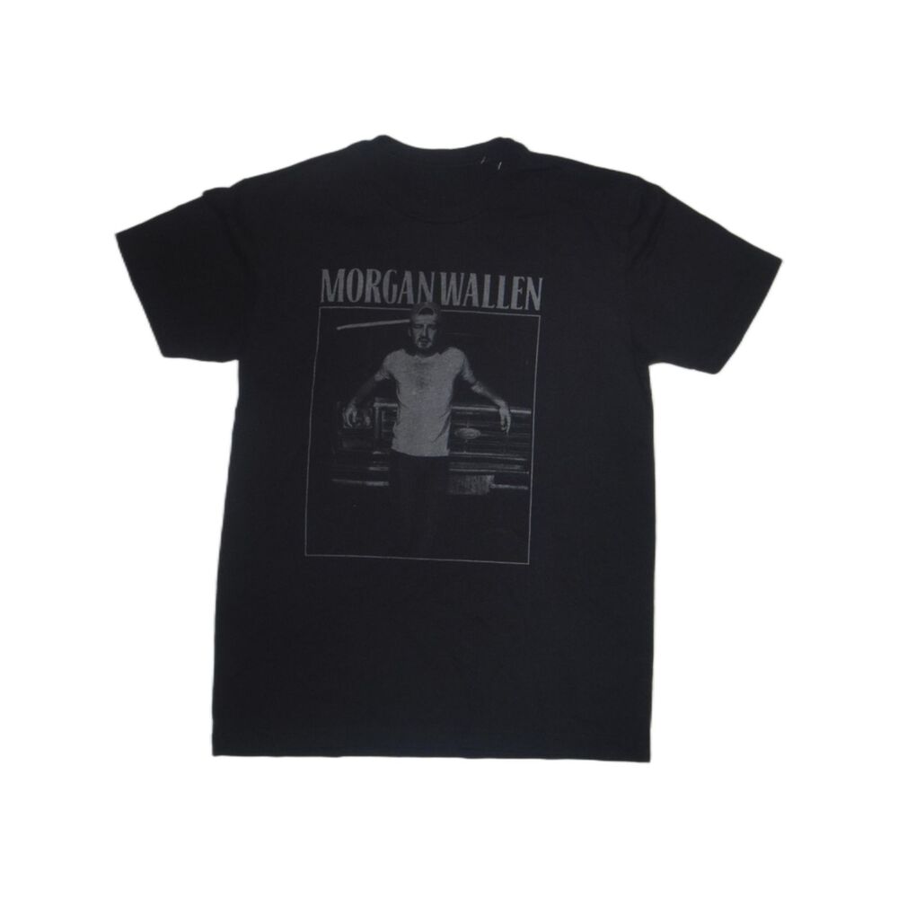 Morgan Wallen Monochrome Photo Graphic T-Shirt Black - M